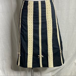 New York & Comp Skirt Black Cream Lace Size 12